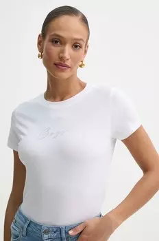 Хлопковая футболка Boss Orange, белый