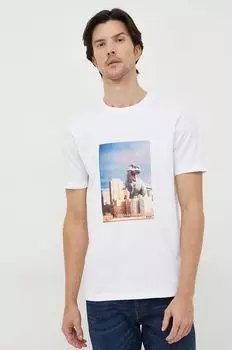 Хлопковая футболка BOSS ORANGE Boss, белый