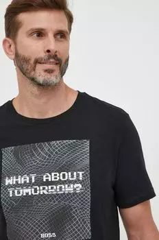 Хлопковая футболка BOSS ORANGE Boss, черный