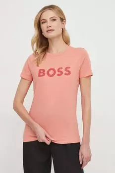 Хлопковая футболка BOSS ORANGE Boss Orange, оранжевый