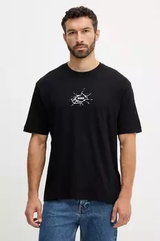 Хлопковая футболка Boss Orange, черный