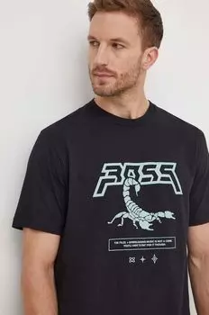 Хлопковая футболка Boss Orange, черный