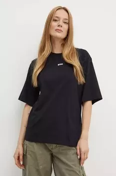 Хлопковая футболка Boss Orange, черный