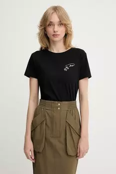 Хлопковая футболка Boss Orange, черный