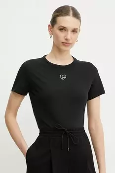 Хлопковая футболка Boss Orange, черный