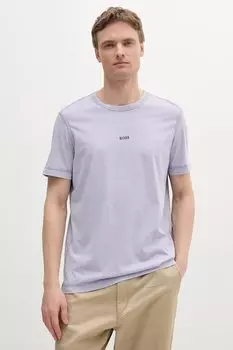 Хлопковая футболка Boss Orange, фиолетовый