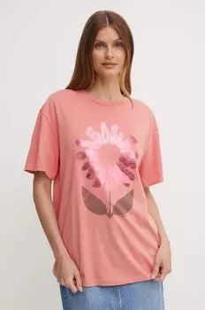 Хлопковая футболка Boss Orange, оранжевый