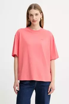 Хлопковая футболка Boss Orange, оранжевый