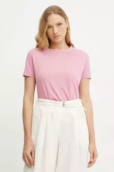 Хлопковая футболка Boss Orange, розовый