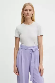 Хлопковая футболка Boss Orange, серый