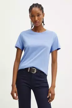 Хлопковая футболка Boss Orange, синий