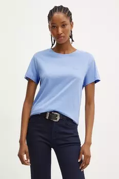 Хлопковая футболка Boss Orange, синий