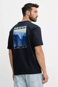 Хлопковая футболка Boss Orange, темно-синий