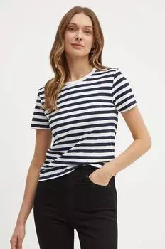 Хлопковая футболка Boss Orange, темно-синий