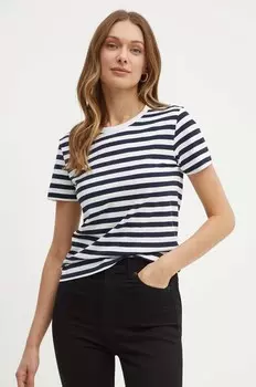 Хлопковая футболка Boss Orange, темно-синий