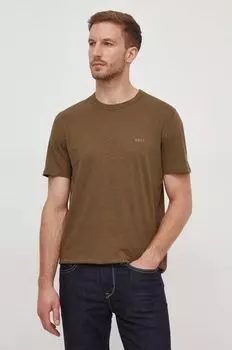 Хлопковая футболка Boss Orange, зеленый