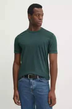 Хлопковая футболка BOSS ORANGE, зеленый