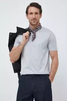 Хлопковая футболка Boss, серый