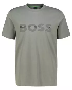 Хлопковая футболка Boss, серый