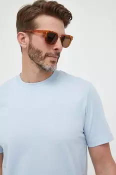 Хлопковая футболка Boss, синий