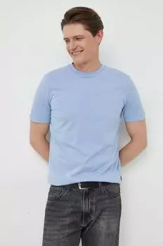 Хлопковая футболка Boss, синий