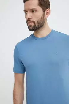 Хлопковая футболка Boss, синий