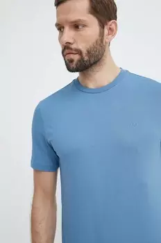 Хлопковая футболка BOSS, синий