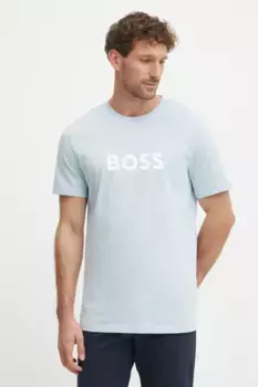Хлопковая футболка BOSS, синий