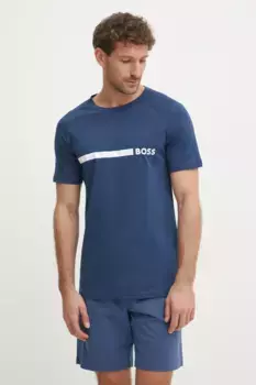 Хлопковая футболка BOSS, синий