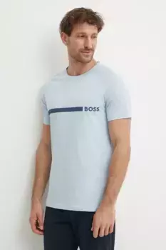 Хлопковая футболка BOSS, синий