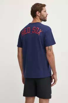 Хлопковая футболка Boston Red Sox Nike, темно-синий