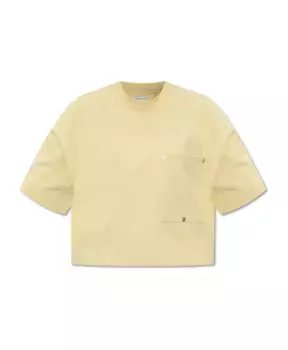 Хлопковая футболка Bottega Veneta, желтый