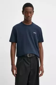 Хлопковая футболка boxy petit vpc A.P.C., темно-синий
