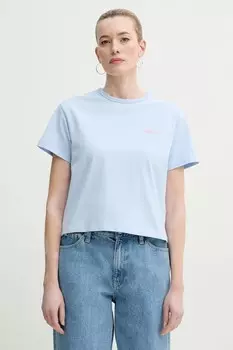 Хлопковая футболка boxy petit vpc A.P.C., синий