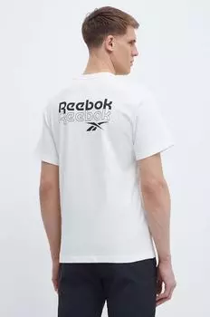 Хлопковая футболка Brand Proud Reebok, бежевый
