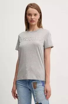 Хлопковая футболка BRANDY Desigual, серый