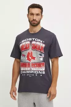 Хлопковая футболка бренда 47 MLB Boston Red Sox 47 Brand, темно-синий