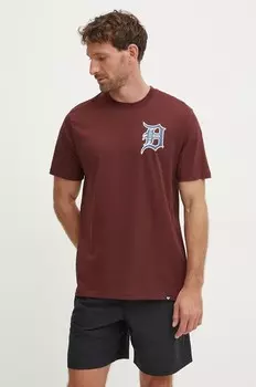 Хлопковая футболка бренда 47 MLB Detroit Tigers 47 Brand, коричневый