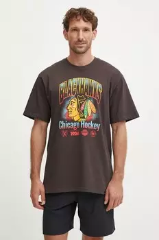 Хлопковая футболка бренда 47 NHL Chicago Blackhawks 47 Brand, серый