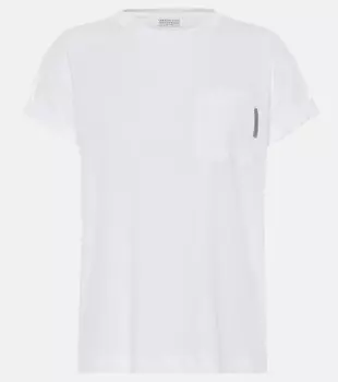 Хлопковая футболка BRUNELLO CUCINELLI, белый