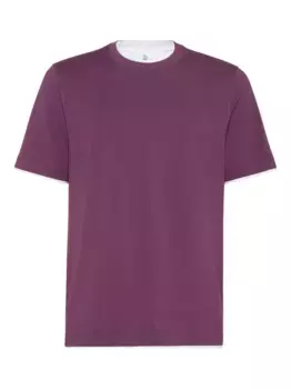 Хлопковая футболка Brunello Cucinelli, фиолетовый