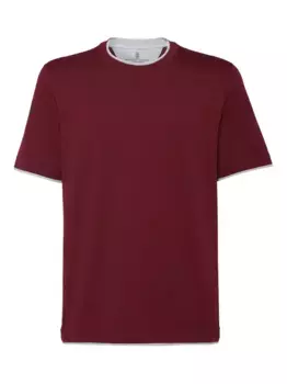 Хлопковая футболка Brunello Cucinelli, красный