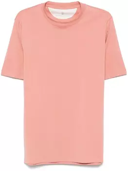 Хлопковая футболка Brunello Cucinelli, оранжевый