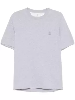 Хлопковая футболка Brunello Cucinelli, серый