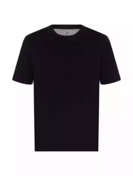 Хлопковая футболка Brunello Cucinelli, тёмно-синий