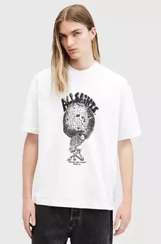Хлопковая футболка BURDEN AllSaints, белый