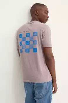 Хлопковая футболка C.P. Company, фиолетовый