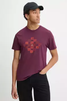 Хлопковая футболка C.P. Company, гранатовый