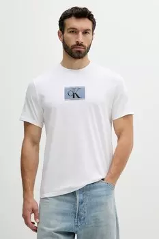 Хлопковая футболка Calvin Klein, белый