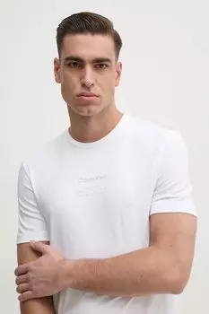Хлопковая футболка Calvin Klein, белый